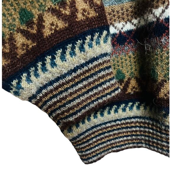 Top Knit Hand Knitted 100% Alpaca Made in Peru Size L Abstract Geometric Print - Picture 9 of 12